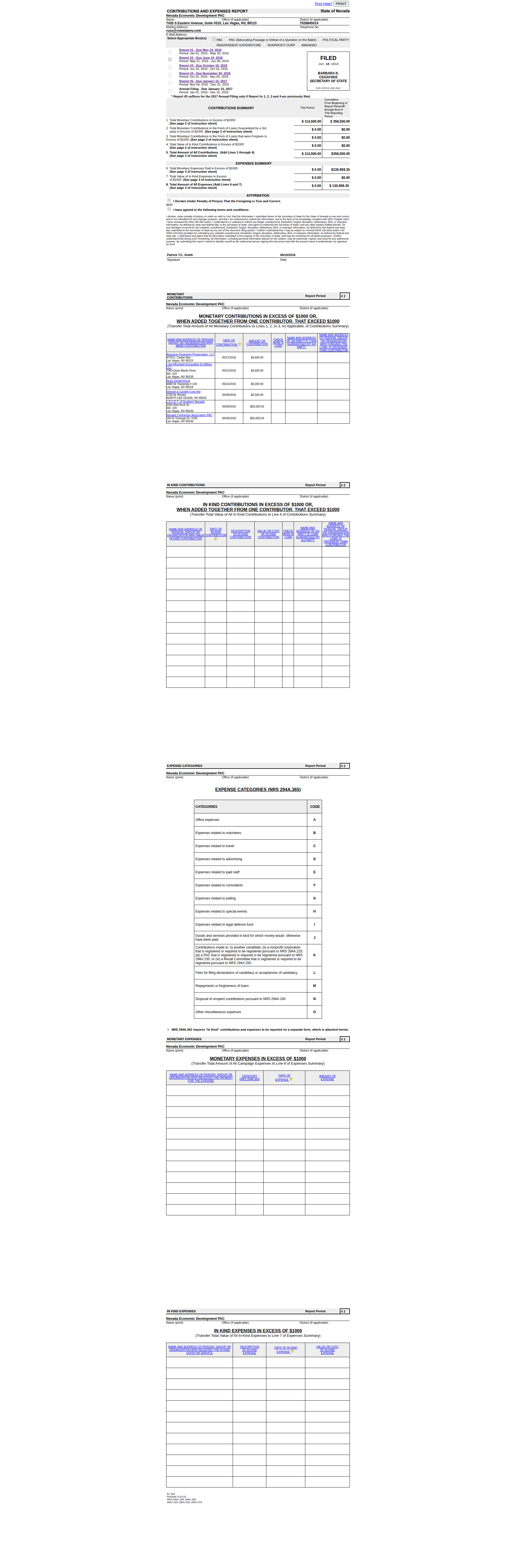 NEDPAC NVSOS filing - June 10, 2016
