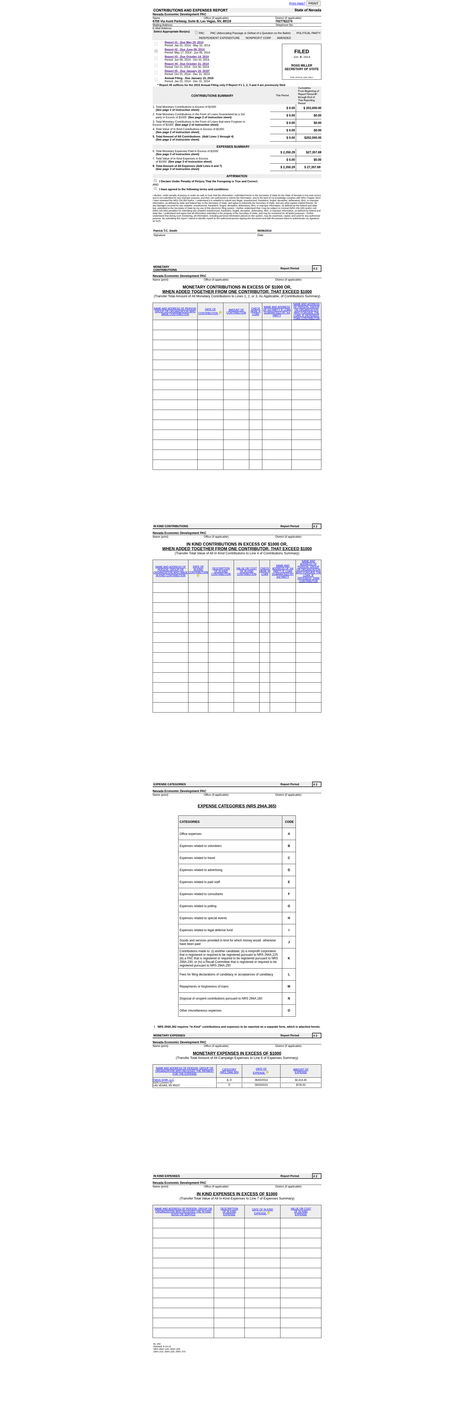 NEDPAC NVSOS filing - June 6, 2014