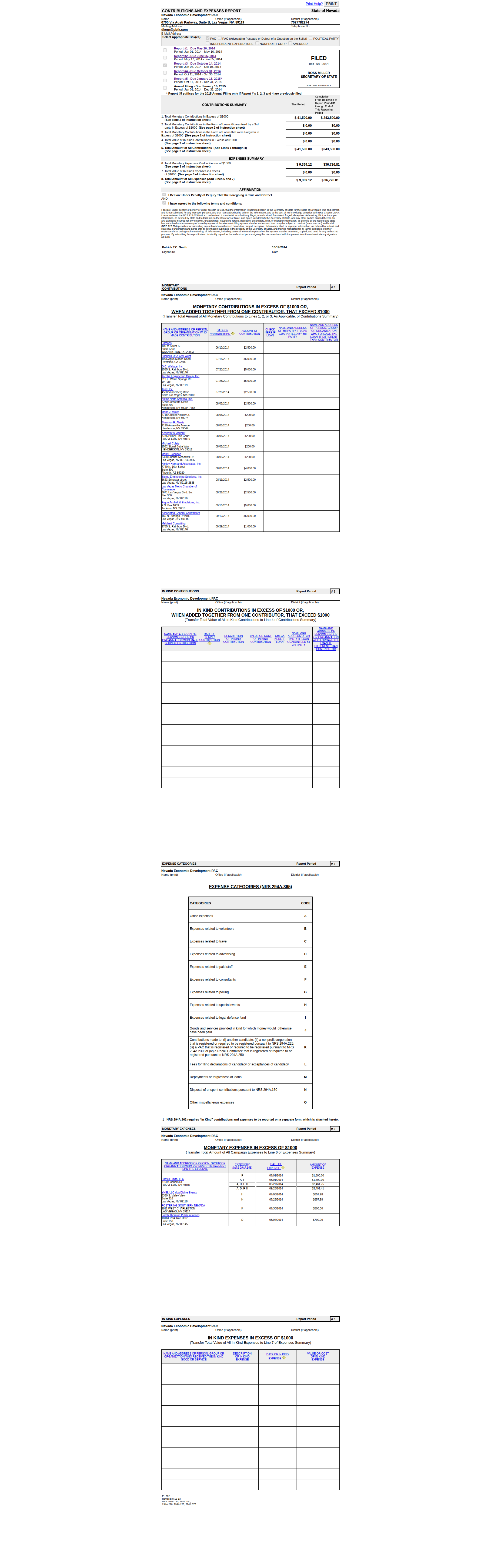 NEDPAC NVSOS filing - October 14, 2014
