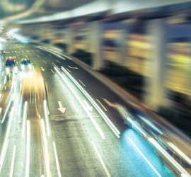 Highway traffic at night